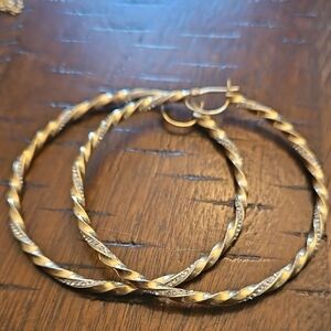 Sterling Goldtone Hoop Earrings.